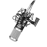 Neewer NW-800 Pro Cardioid Studio Condenser Microphone Set with Shock Mount,Ball-type Anti-wind Foam Cap,3.5mm to XLR Audio Cable for Recording Broadcasting YouTube Live Periscope