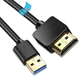 4K HD USB to HDMI Adapter Cable, USB 3.0 to HDMI Male HD Monitor Display Audio Video Converter Cable Cord - 2M