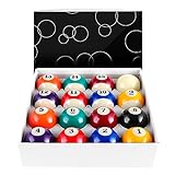 HMQQ Billiard Balls Set 2-1/4' Regulation Size Pool Table Balls for Replacement (16 Resin Balls)
