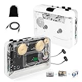 Janryzone Cassette Player-Cassette to MP3 Converter with Tape Converter Software-Walkman Auto Reverse ＆Clear Stereo Cassette Tape Player-Built-in Cool Copper Wheel Movement＆Earphone