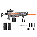Toy Gun for Nerf Guns Automatic Machine Gun, 3 Modes Toy Foam Blasters Guns for Nerf Guns Sniper Rifle with Bipod, 2 Clips, 100 Bullets, DIY Toy Guns for Boys Gifts for Birthday Halloween Christmas