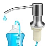 Soap Dispenser for Kitchen Sink,Brushed Nickel Kitchen Countertop Soap Dispenser Pump，Stainless Stee Built in Sink Soap Dispenser with 39' Silicone Extension Tube Connect to Soap Bottles