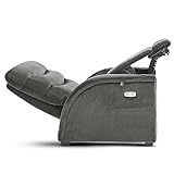MCombo Power Zero Gravity Recliner Chair with Adjustable Headrest for Living Room, Fabric ZG334 (Medium, Neutral Grey)