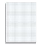 Graph Paper Pad, 8.5' x 11', 50 Sheets, Double Sided, White, 4x4 Blue Quad Rule, Easy Tear, Grid Paper, Graph Paper by Better Office Products