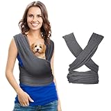 Clysee Dog Carriers for Small Dogs Adjustable Pet Sling Carrier for Small Dogs Suitable Shoulder Dog Carrier Sling Cotton Front Facing Cat Sling Carrier Safe Grey Dog Front Carrier Bag for Outdoor