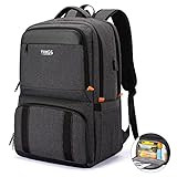 RUCYEN Lunch Backpack, Insulated Cooler Backpack Lunch Box for Men Women, 15.6 Inches RFID Blocking Laptop Backpack with USB Port Lunch Bag for Work Travel Black