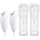 FASIGO Wii Remote with Nunchuck, Wii Controller with Nunchuck, Compatible with Nintendo Wii/Wii U, 2 Pack