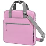 Betoores Zipper Binder, 3 Ring 2 Inch School Binder, 500 Sheet Capacity Binder with Zipper for Girl and Boy, Compatible with 13-Inch MacBook, Handle and Shoulder Strap Included (Pink)
