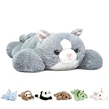 Niuniu Daddy Weighted Stuffed Animals for Kids, 3.3lbs Weighted Cat Plush Toy for Kid Toddler Teens, 20” Large Grey Kitty Weighted Plushies for Adults with Soft Fur for Gift Christmas Birthday