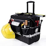 MARUTAI 18'' Rolling Tool Bag, Waterproof Tool Bag with Wheels, Portable Storage Organizer Rolling Tool Tote, for Electrician, Construction, Men, Women