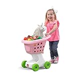 Step2 Little Helper's Shopping Cart for Kids, Grocery Store Pretend Play Toy for Toddlers Ages 2+ Years Old, Durable, Easy Assembly, Bright Colors, Pink