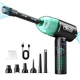Electric Compressed Air Duster & Vacuum, MECO Electric Air Blower, 4 in 1 Function Powerful 3-Gear to 90000RPM/12000PA Keyboard Cleaner, Rechargeable Cordless Air Duster for Computer/Car/Pet Hair