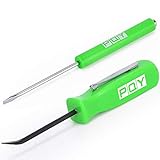 PQY Pocket Magnetic Screwdriver Slotted Head With Magnet Top + Mini Pry Bar Set Green