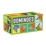 Mudpuppy Dinosaur Dominoes – Giant Dominoes Set for Kids, Matching Game for Ages 3-8, 2+ Players – Includes 28 Jumbo Double-Sided Dominoes