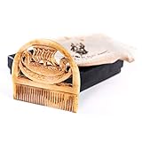 Norse Tradesman Authentic Viking Bone Comb for Beard and Hair - Pocket Sized, Hand-Carved Norse Longship Design