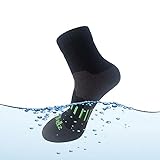 HyperShellz Waterproof Socks for Men & Women Ankle Length (Black-Green, Large)