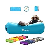 Nevlers Inflatable Lounger Air Sofa Perfect for Beach Chair Camping Chairs or Portable Hammock & Includes Travel Bag Pouch & Pockets | Easy to Use Camping Accessories -Blue Color