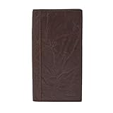 Fossil Men's Neel Leather Executive Checkbook Wallet, Brown
