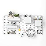 Nafenai Pegboard Combination Wall Organizer Kit,2 Pieces Pegboard and 11 Accessories Modular Hanging,Wall Mount Display Pegboard Panel Kits,Peg Board Organizer for Home Office
