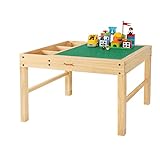 Papablic 2 in 1 Kid Activity Table with Large Storage for Older Kids Compatible with Lego Building Block for Boys Girls