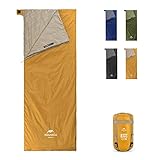 Naturehike Ultralight Sleeping Bag - Envelope Lightweight Portable, Waterproof, Comfort with Compression Sack - Great for 3 Season Traveling, Camping, Hiking (Champagne)