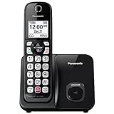 Panasonic Cordless Phone with Advanced Call Block, Bilingual Caller ID and Easy to Read Large High-Contrast Display, Expandable System with 1 Handset - KX-TGD810B (Black)