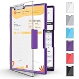 Sooez Clipboard with Storage, Cleaview Clip Boards 8.5x11 with 2 Storage, Dry Erase Plastic Nursing Clipboard Box, High Capacity Clipboard Folder for Teacher Coaches, School & Office Supplies, Purple