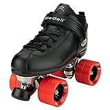 Riedell Skates - Dart - Quad Roller Speed Skates | Black | Size 7