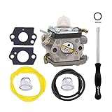 Fremnily 523012401 Carburetor with Adjustment Tool Fuel Line Primer Bulb Compatible with Husqvarna Trimmer 122HD45 122HD60 Jonsered HT2218 HT2223T Redmax CH220 CHT220L