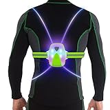 LED Reflective Running Vest Lights for Runners, Running Lights with Front Light, Safety USB Rechargeable Reflective Night Lights For Men/Women Running Walking Cycling, Three Light Modes with 7 Colors
