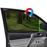 Ovege Car Window Shades Magnetic 2pcs Universal Car Window Screen Mesh Side Window Sun Shade Automotive Window Sunshades for Driver Passenger (Front Seat 2pcs-)