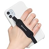 Sinjimoru Universal Silicone Phone Grip Holder, as Cell Phone Stand, with Elastic Phone Finger Strap for Android/iPhone Case. Sinji Loop Stand Black