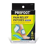 PROFOOT Pain Relief Patches for Foot & Heel Pain, Cooling Camphor & Menthol, Up to 8 Hours Relief from Sprains, Strains & Bruises, 2 Shapes Designed to Fit Feet, 6 Count