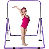 DOBESTS Gymnastics Bars for Home Gymnastic Equipment for Kids Adjustable Junior Training at Home Gymnastics Bar for 3-7 Years (Purple)