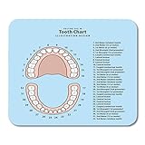 Emvency Mouse Pads Pink Education Tooth Chart Number Infographic Blue Dental Human Anatomy Mousepad 9.5' x 7.9' for Laptop, Desktop Computers Accessories Mini Office Supplies Mouse Mats