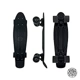 Swell Skateboards for Kids Ages 6-12 | Cruiser Complete Skateboard for Beginners, Boys, Girls, Youths, Teens, Adults College Students | 22 inch & 28 Inch Plastic Retro Mini Skateboard (22' Black Sand)