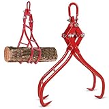 Felled Timber Claw Hook, 28in - Log Lifting Tongs Heavy Duty Grapple Timber Claw, Lumber Skidding Tongs Logging Grabber