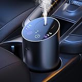 Barthelemy Waterless Car Diffuser, Waterless Diffusers for Essential Oils with Smart Cold Mist & No Leakage Tech, Cordless Aromatherapy Diffuser with Timing & 3 Mist Levels for Car, Room, Office