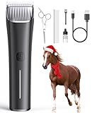 oneisall Horse Clippers,Low Noise Horse Trimmer Shaver Kit for Matted Long Hair,2 Speed Cordless Grooming Clippers for Horse