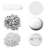 Yescom 500pcs Blank Button Making Supplies Round Pin Badge Parts Metal Kit for Button Maker Machine DIY(1.25',32mm)