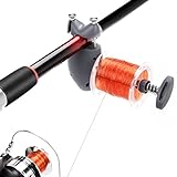 Teamaze Fishing Line Spooler, Fishing Line Spooling Tools for Spinning Reels and Casting Reels, Portable Fish Shape Adjustable Position Line Counter, Grey