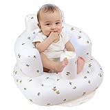 EKEPE Inflatable Baby Seat for Babies 3 Months & Up, Baby Floor Seats for Sitting Up, Baby Seats for Infants, Blow Up Baby Chair with Built in Air Pump - Olive Flower