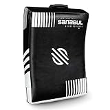 Sanabul Lab Series Striking Punch Shield | High-Performance Kickboxing Karate Martial Arts Muay Thai Taekwondo Kick Pads | Sparring Kicking Pad (Black/White, Standard)