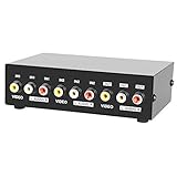 Panlong 2 Port AV RCA Switch 2 in 1 Out Composite Video L/R Audio Switcher Selector Box for DVD Player, Sega Genesis, SNES, N64, PS2/3 Game Consoles