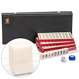 Yellow Mountain Imports Mini American Mahjong Travel Game Set with Nylon Case, Racks, Wind Indicator and Dice