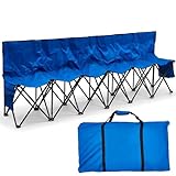 Kigley Folding Soccer Bench Chair Portable Team Sports Sideline Bench for Football Camp Travel Events Outdoor Seating with Storage Bag (Blue,6 Seater)