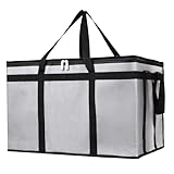 Bodaon Insulated Bags for Delivery, Insulated Food Delivery Bag, XXX-Large Insulated Pizza Delivery Bags, Doordash Catering Bag, Food Warmer Hot Bag, Uber Eats Driver Essentials, Gray, 1-Pack