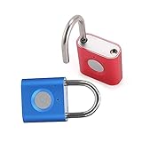 Smart Padlock Locker Lock: 2-Pack Blue & Red - Mini Fingerprint Padlock eLinkSmart Gym Lock with Colourful Metal 20 Fingerprints Keyless fits School Bag Luggage Toolbox Gym Locker