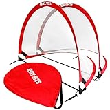 Pop Up Soccer Goals for Kids (2 Goal Set, 2.5 FT) with Carry Bag, Easy Set Up and Take Down, Quick Assembly, Lightweight and Foldable Design for Instant Game Time Fun