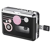 DIGITNOW Cassette Player, Portable USB Cassette to MP3 Converter, Walkman Audio Music Cassette Tape to Digital Converter Player with Earphones, No PC Required, Black
